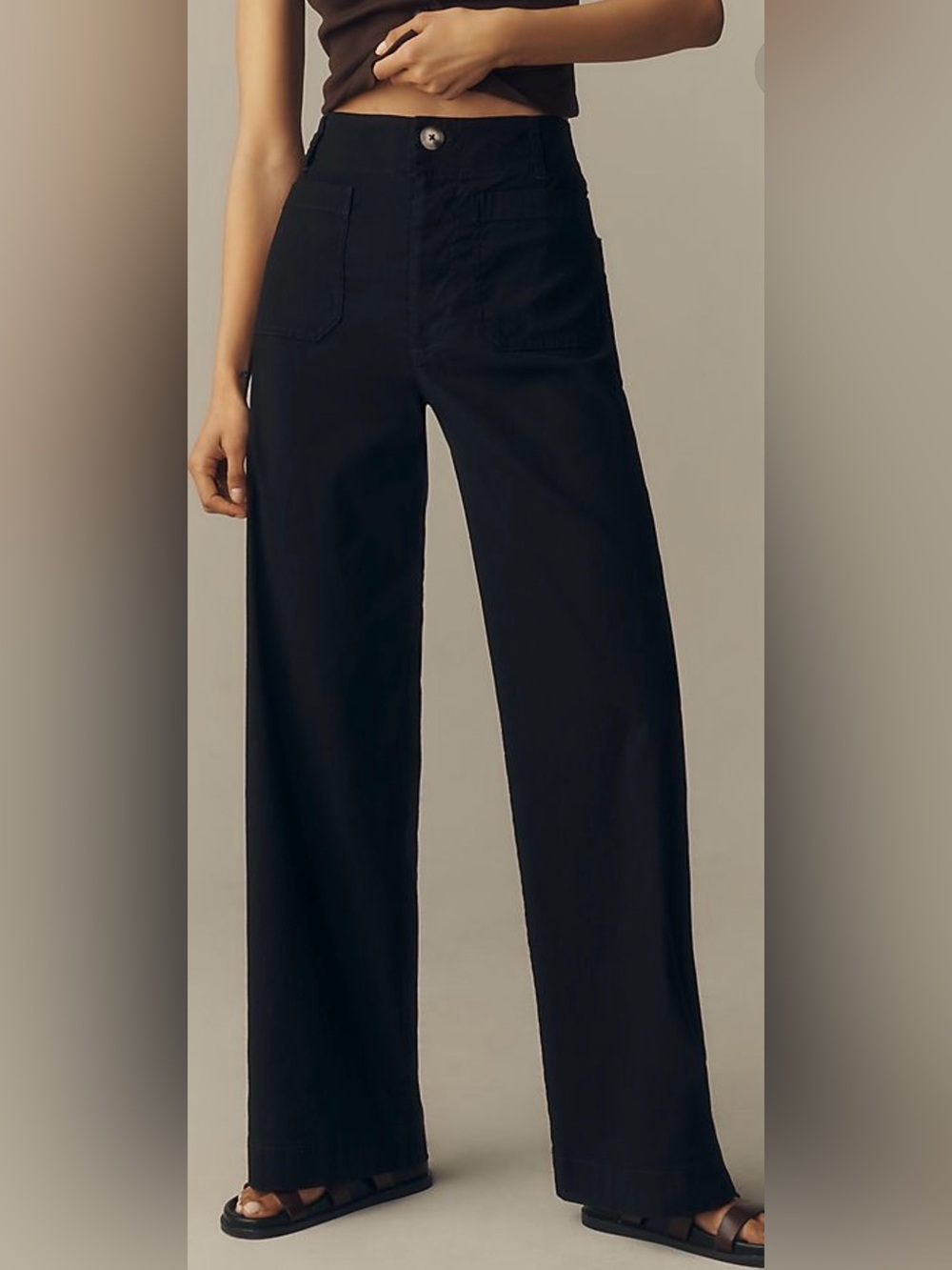 Maeve Colette High-Rise Wide-Leg Full-Length Pants in Magic Fabric